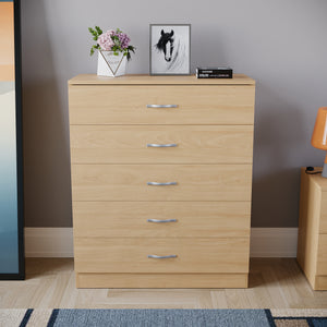 Riano 5 Drawer Chest Pine Bedroom Storage Unit
