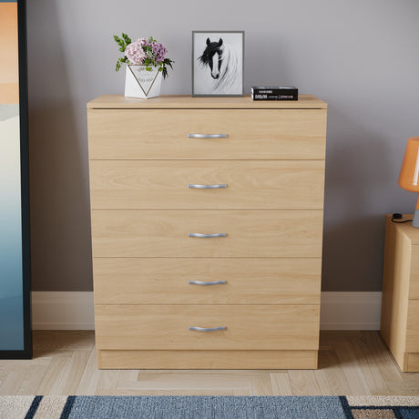 Riano 5 Drawer Chest Pine Bedroom Storage Unit
