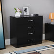 Riano 4 Drawer Chest Black Bedroom Storage Unit
