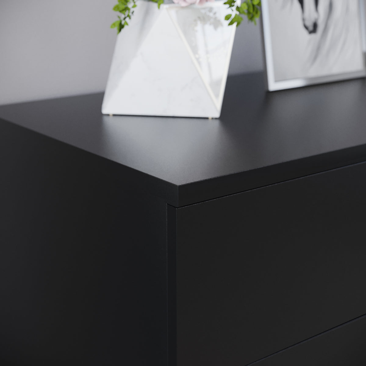 Riano 4 Drawer Chest Black Bedroom Storage Unit
