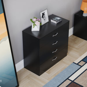 Riano 4 Drawer Chest Black Bedroom Storage Unit

