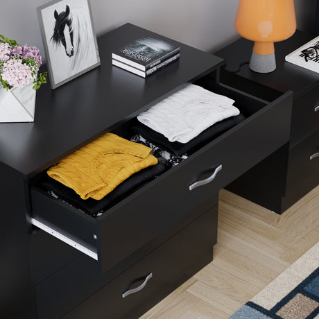 Riano 4 Drawer Chest Black Bedroom Storage Unit
