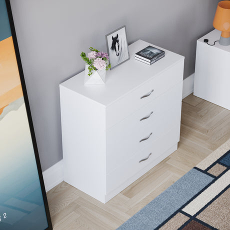 Riano 4 Drawer Chest White Bedroom Storage Unit
