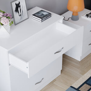 Riano White Bedroom Furniture Set with 1 Drawer Bedside, 4 Drawer Chest and 2 Door Wardrobe
