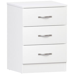 Riano 3-Drawer Bedside Chest, White