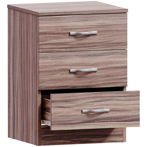 Riano 3-Drawer Bedside Chest - Walnut