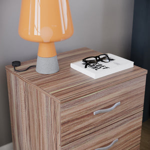 Riano 3-Drawer Bedside Chest - Walnut