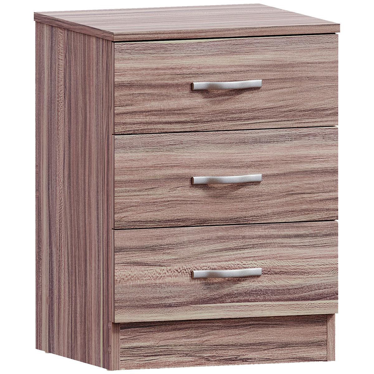 Riano 3-Drawer Bedside Chest - Walnut