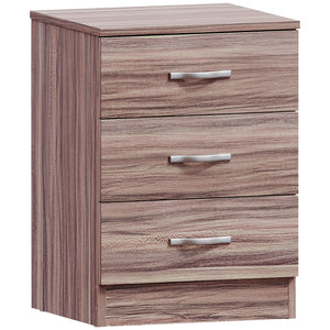 Riano 3-Drawer Bedside Chest - Walnut