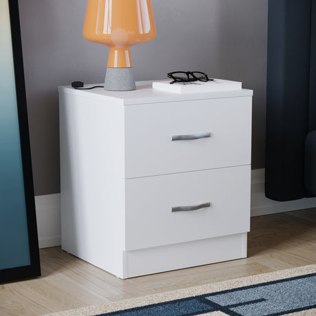 Riano 2 Drawer Bedside Chest Grey Bedroom Storage Unit
