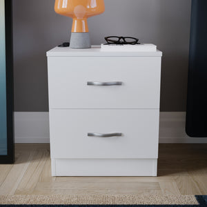 Riano 2 Drawer Bedside Chest Grey Bedroom Storage Unit
