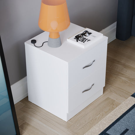 Riano 2 Drawer Bedside Chest Grey Bedroom Storage Unit
