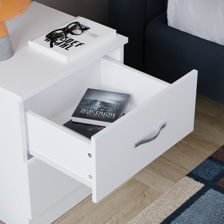 Riano 2 Drawer Bedside Chest Grey Bedroom Storage Unit
