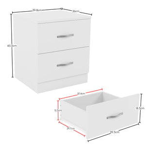 Riano 2 Drawer Bedside Chest Grey Bedroom Storage Unit
