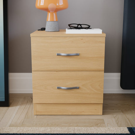 Riano 2 Drawer Bedside Chest Pine Bedroom Storage Unit
