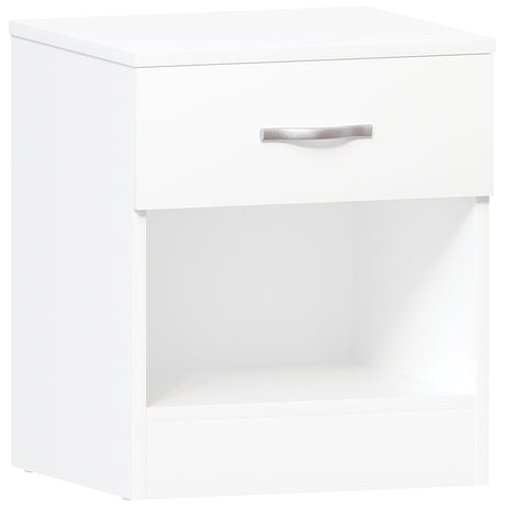 Riano 1 Drawer Bedside Chest White Bedroom Storage Unit