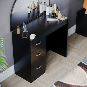 Riano 3-Drawer Dressing Table - Black
