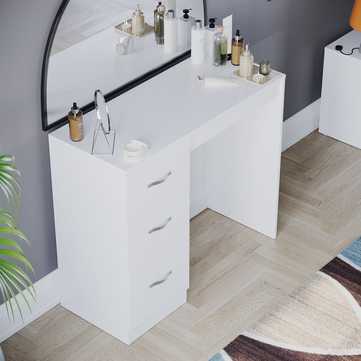 Riano 3-Drawer Dressing Table - White