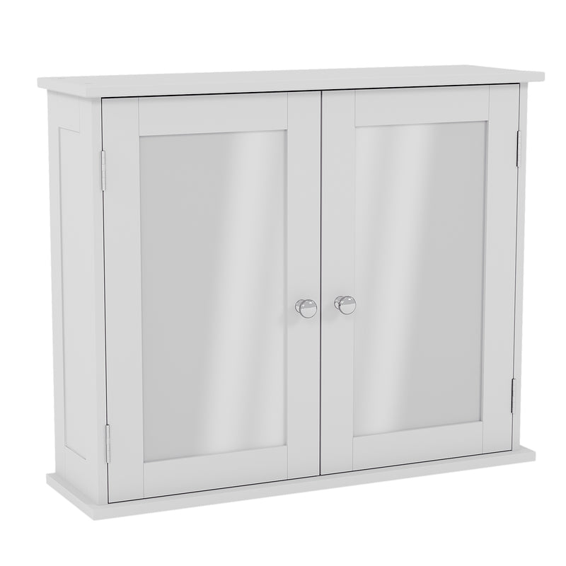 Priano 2-Door Mirrored Wall Cabinet - White