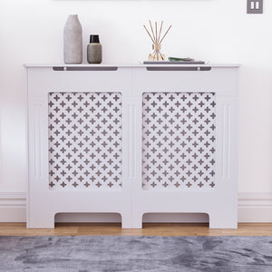 Oxford Radiator Cover - White, Medium, Modern Design
