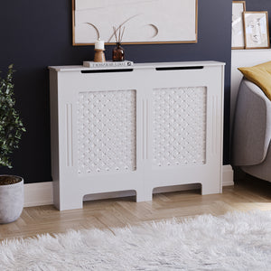 Oxford Radiator Cover - White, Medium, Modern Design
