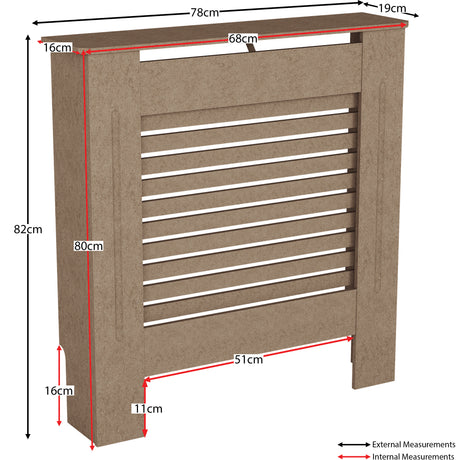 Milton Radiator Cover -White,  Medium Size, Horizontal Grille Design
