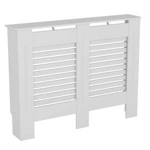 Milton Radiator Cover - White, Medium, Horizontal Grille Design

