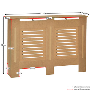 Milton Radiator Cover -Unfinished,  Medium Size, Horizontal Grille Design

