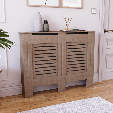Milton Radiator Cover -Unfinished,  Medium Size, Horizontal Grille Design
