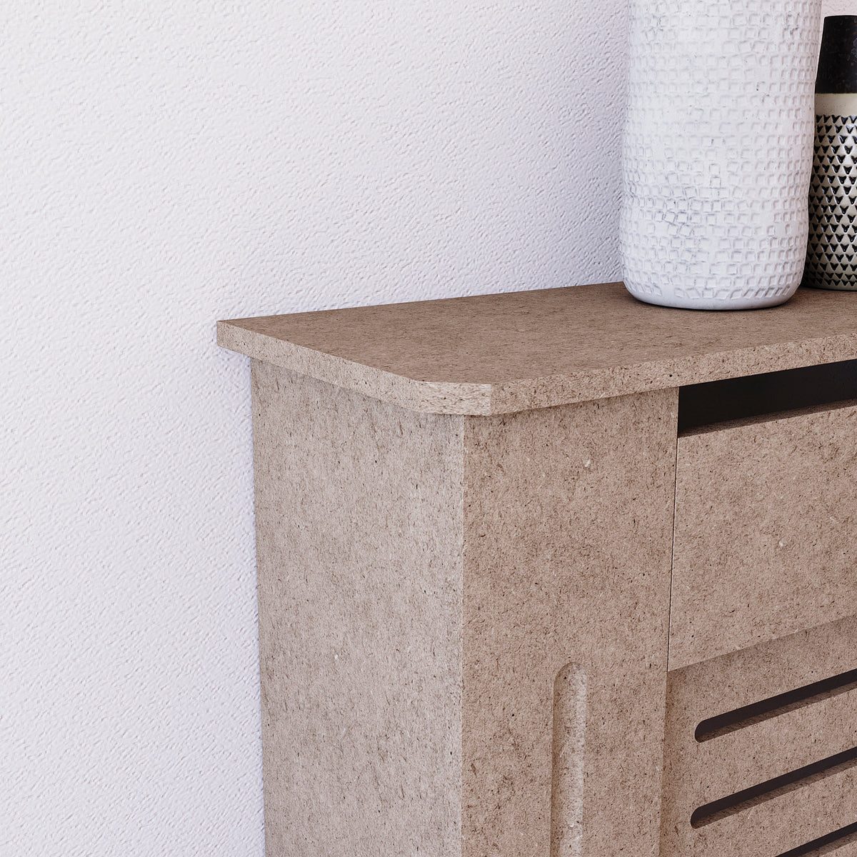 Milton Radiator Cover -Unfinished,  Medium Size, Horizontal Grille Design
