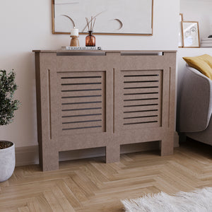 Milton Radiator Cover -Unfinished,  Medium Size, Horizontal Grille Design
