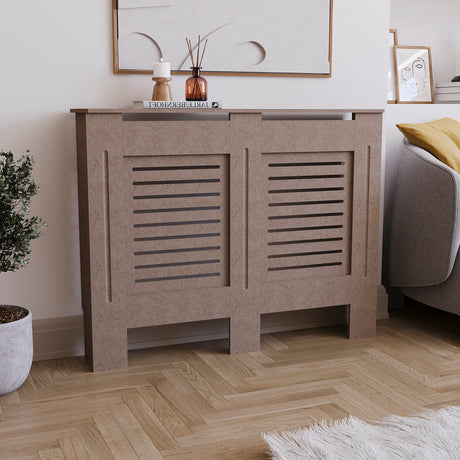 Milton Radiator Cover -Unfinished,  Medium Size, Horizontal Grille Design
