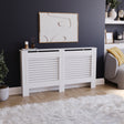 Milton Radiator Cover - White, Large, Horizontal Grille Design
