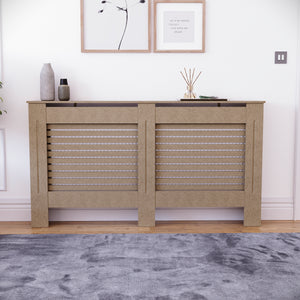 Milton Radiator Cover -Unfinished,  Large Size, Horizontal Grille Design
