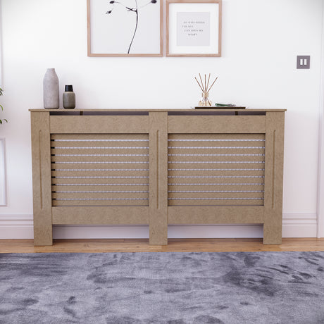 Milton Radiator Cover -Unfinished,  Large Size, Horizontal Grille Design
