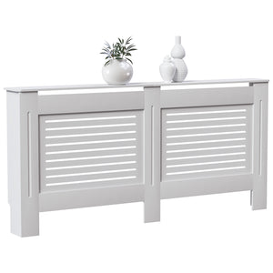 Milton Radiator Cover - White, Extra Large, Horizontal Grille Design
