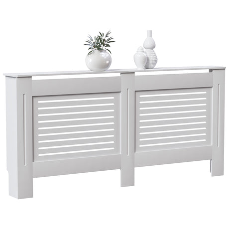Milton Radiator Cover - White, Extra Large, Horizontal Grille Design
