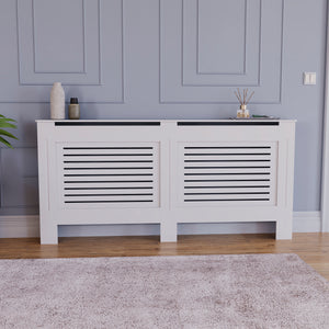 Milton Radiator Cover - White, Extra Large, Horizontal Grille Design
