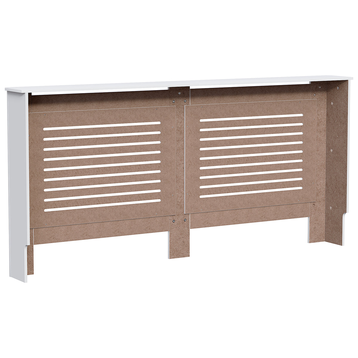 Milton Radiator Cover - White, Extra Large, Horizontal Grille Design
