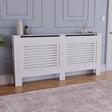 Milton Radiator Cover - White, Extra Large, Horizontal Grille Design
