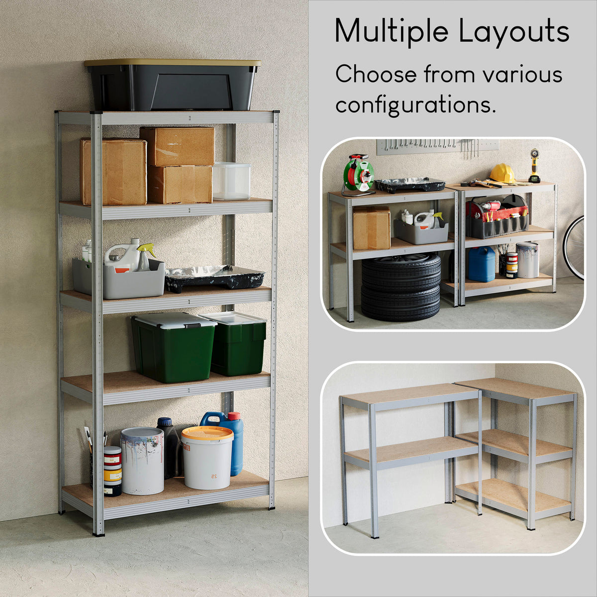 5-Tier Shelf, Large, Galvanised