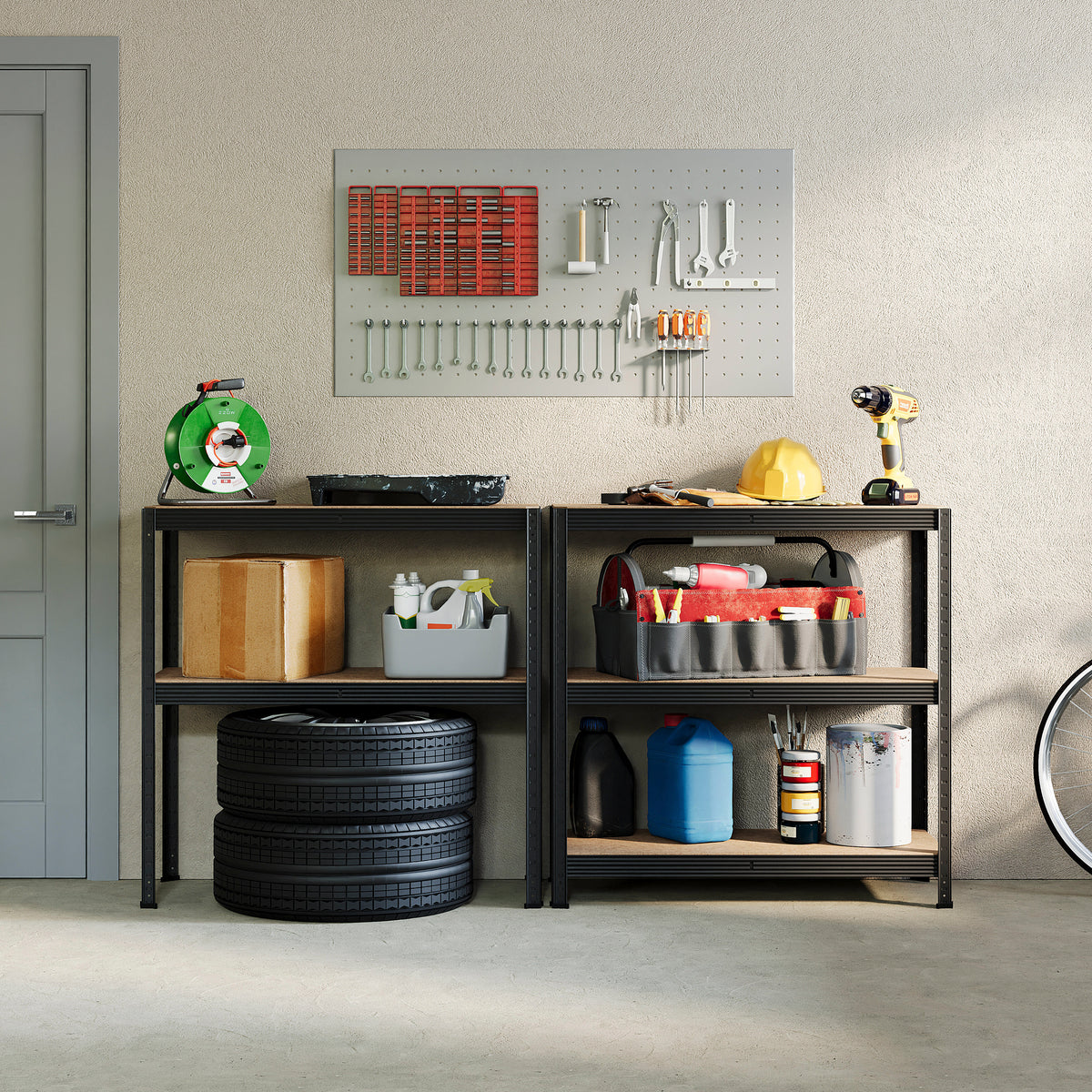 5-Tier Shelf, Black - 2 Bay