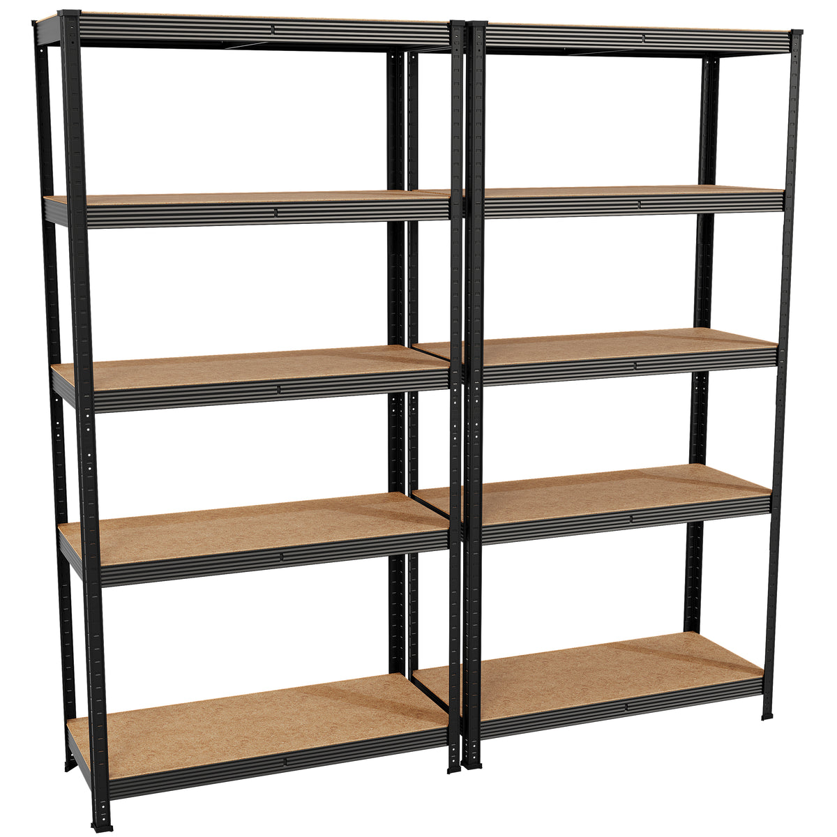 5-Tier Shelf, Black - 2 Bay