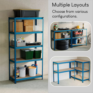 5-Tier Shelf, Blue - 2 Bay
