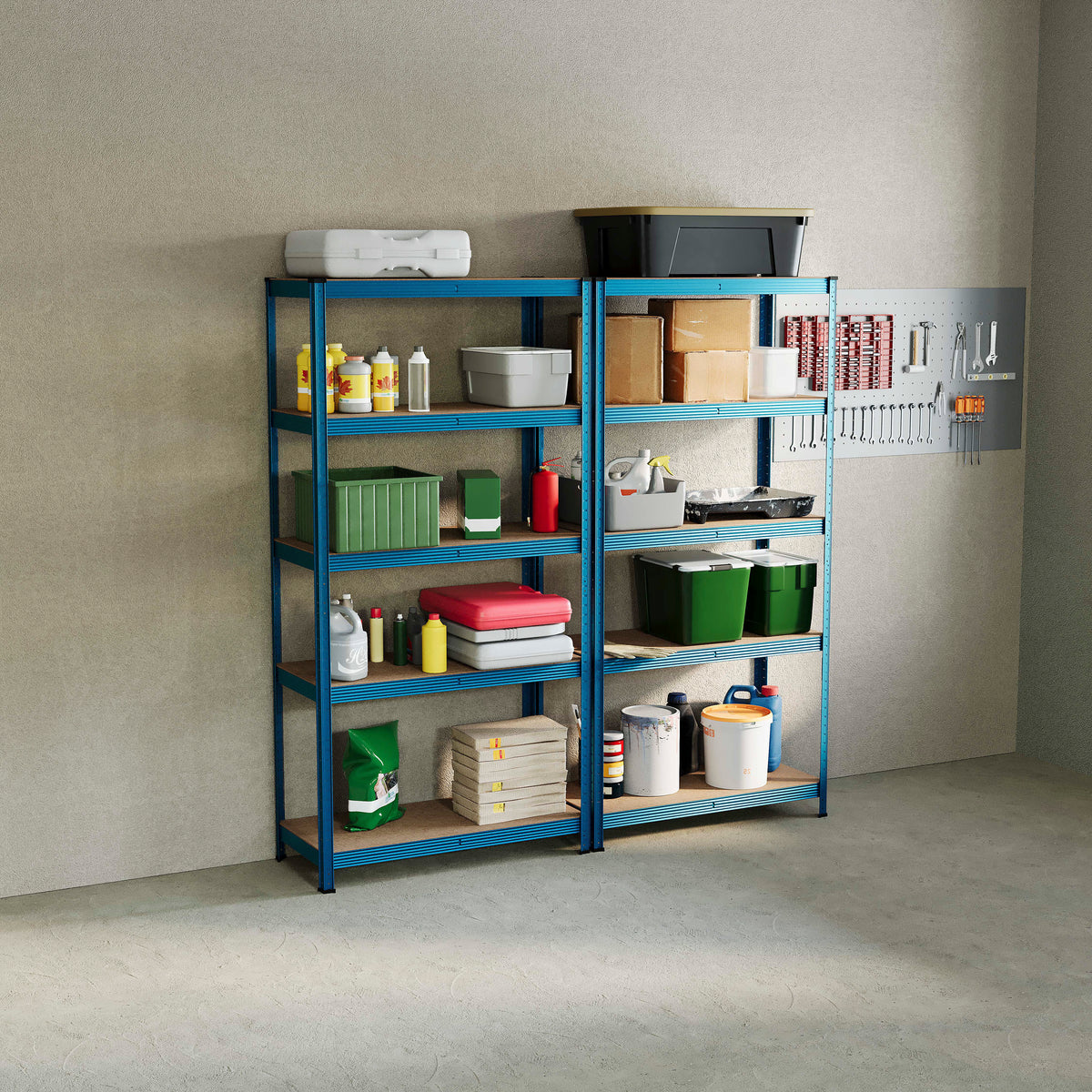 5-Tier Shelf, Blue - 2 Bay