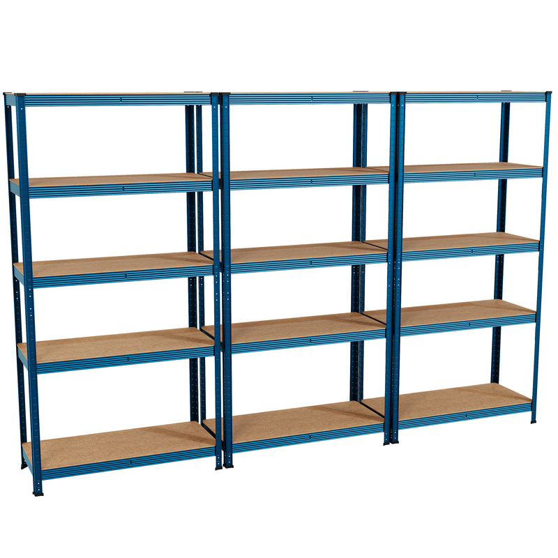 5-Tier Shelf, Blue - 3 Bay