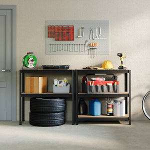 5-Tier Shelf, Large, Black - 2 Bay
