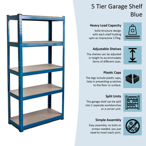5-Tier Shelf, Large, Blue