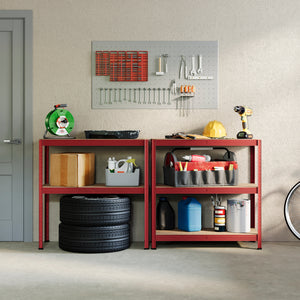 5-Tier Shelf, Large, Red - 2 Bay