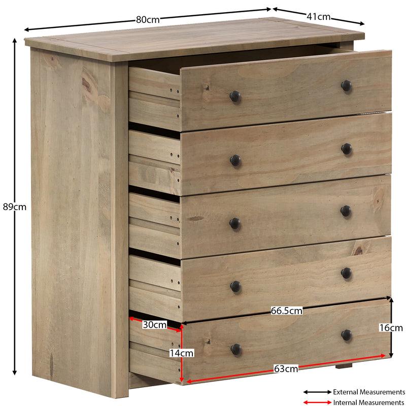 Panama 5-Drawer Chest